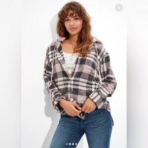 American Eagle Hooded Flannel
